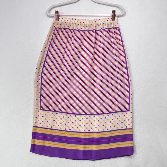 Chic Striped Midi Dress in Purple and Gold - Picture 11 of 16